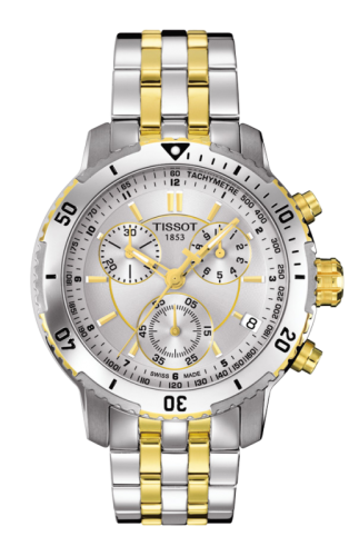 Tissot PRS 200 Quartz Chronograph Two Tone Silver